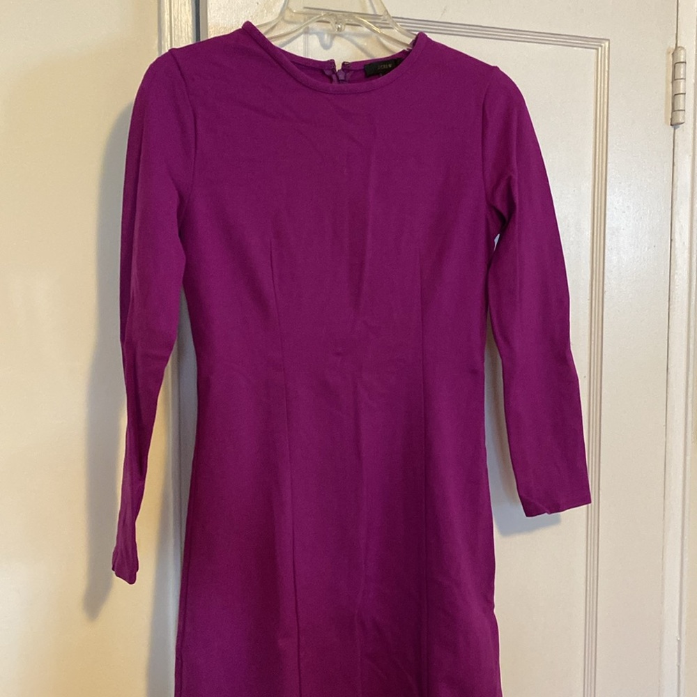 🎀 5/$20 🎀 J.Crew Women’s  Long Sleeve Sheath Dress Size XS Bright Plum Classic P